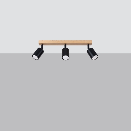 Stropní svítidlo SOLLUX VERDO 3L černé GU10 3x10W bez žárovky SL.1293