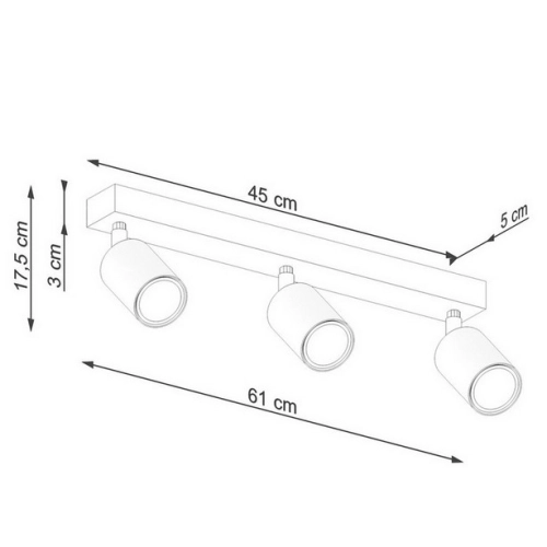 Stropní svítidlo SOLLUX VERDO 3L černé GU10 3x10W bez žárovky SL.1293 (obrázek 3)