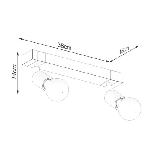 Stropní svítidlo SOLLUX ZUCA 2 černé E27 2x15W bez žárovky SL.1296 (obrázek 3)
