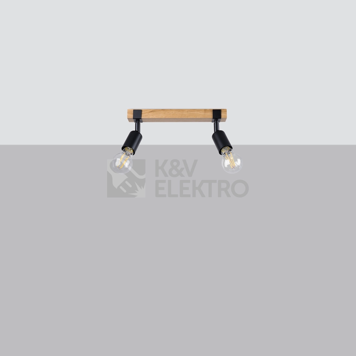 Obrázek produktu Stropní svítidlo SOLLUX ZUCA 2 černé E27 2x15W bez žárovky SL.1296 1