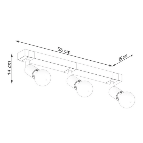 Stropní svítidlo SOLLUX ZUCA 3 černé E27 3x15W bez žárovky SL.1297 (obrázek 6)