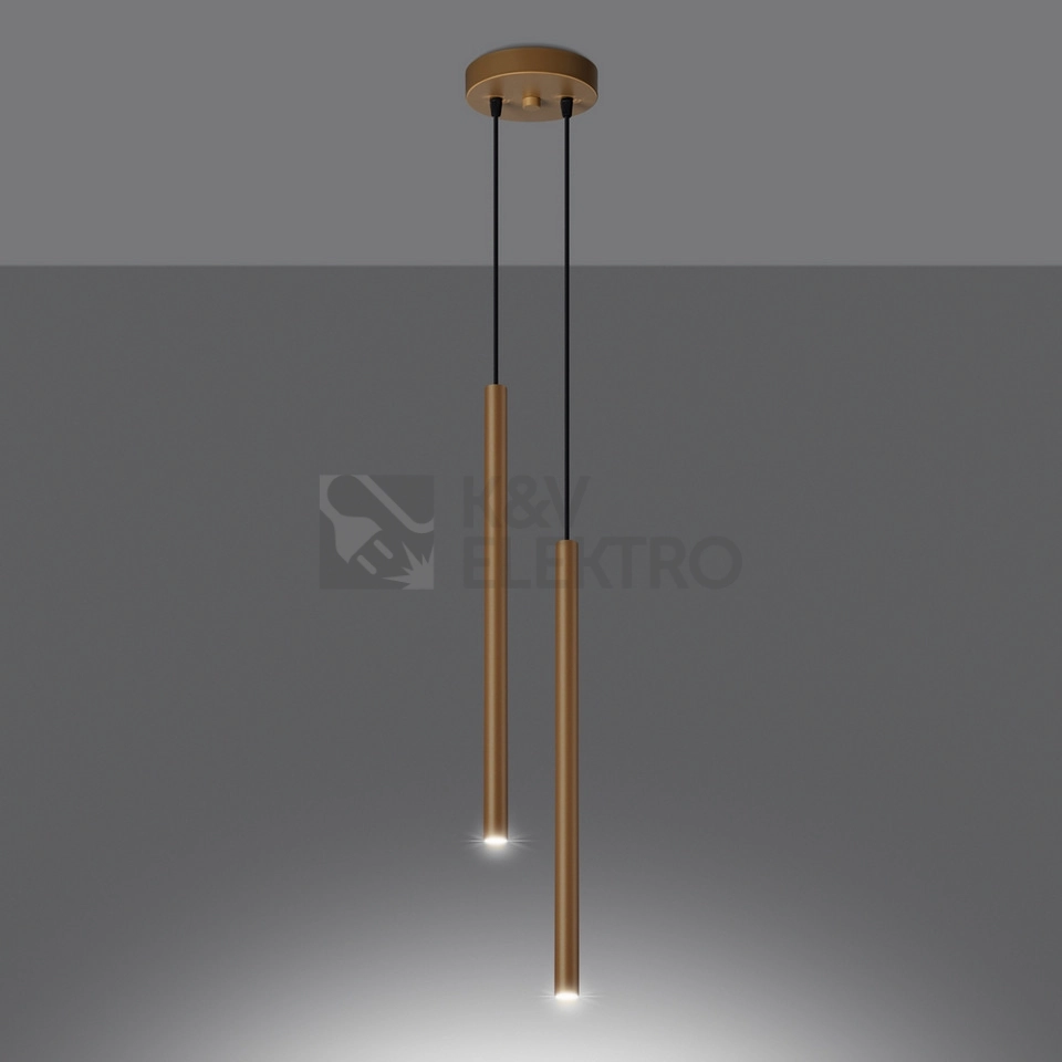 Obrázek produktu Závěsné svítidlo SOLLUX PASTELO 2 zlaté G9 2x8W bez žárovky SL.1305 2