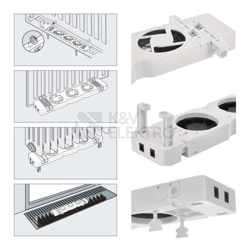 Obrázek produktu Ventilátor EMOS pod radiátor EMOS MONO bílý P56PR1 17