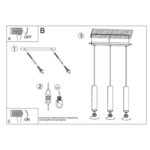 Závěsné svítidlo SOLLUX LAGOS 3L krémová GU10 3x10W bez žárovek SL.1481 (obrázek 7)