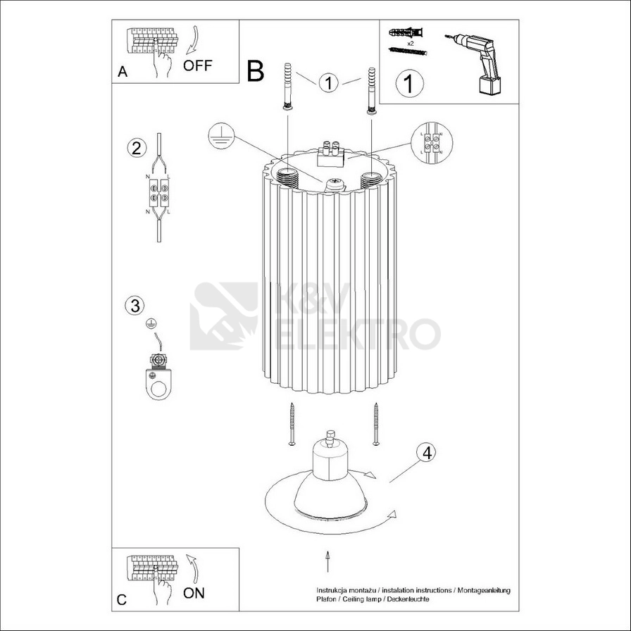 Obrázek produktu Stropní svítidlo SOLLUX KARBON 10 bílá GU10 1x10W bez žárovky SL.1530 11