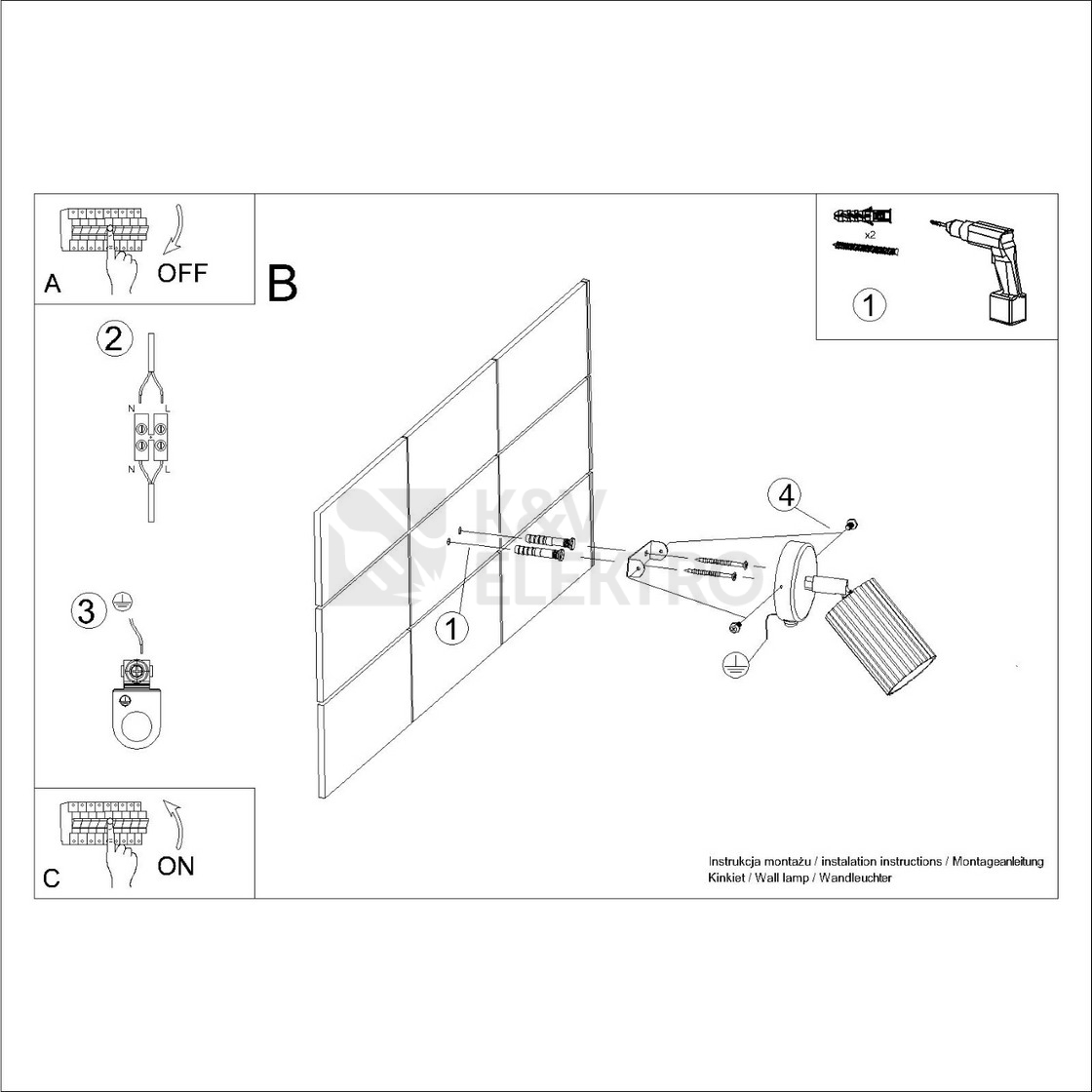 Obrázek produktu Nástěnné svítidlo SOLLUX KARBON bílá GU10 1x10W bez žárovky SL.1541 9