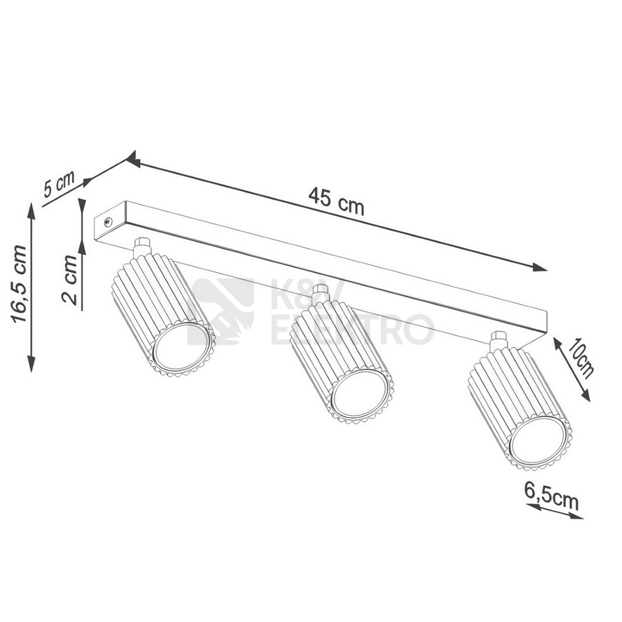 Obrázek produktu Stropní svítidlo SOLLUX KARBON 3L bílá GU10 3x10W bez žárovek SL.1543 12