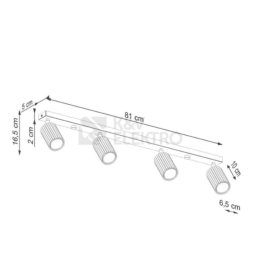 Obrázek produktu Stropní svítidlo SOLLUX KARBON 4L bílá GU10 4x10W bez žárovek SL.1546 12