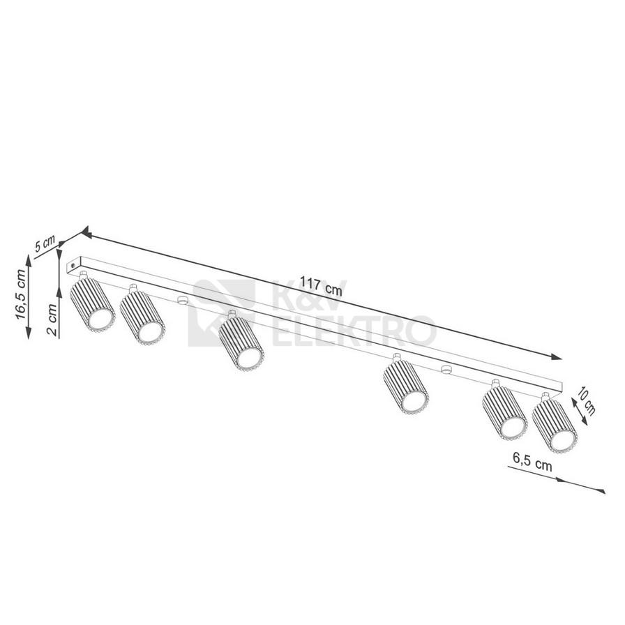 Obrázek produktu Stropní svítidlo SOLLUX KARBON 6L bílá GU10 6x10W bez žárovek SL.1547 12
