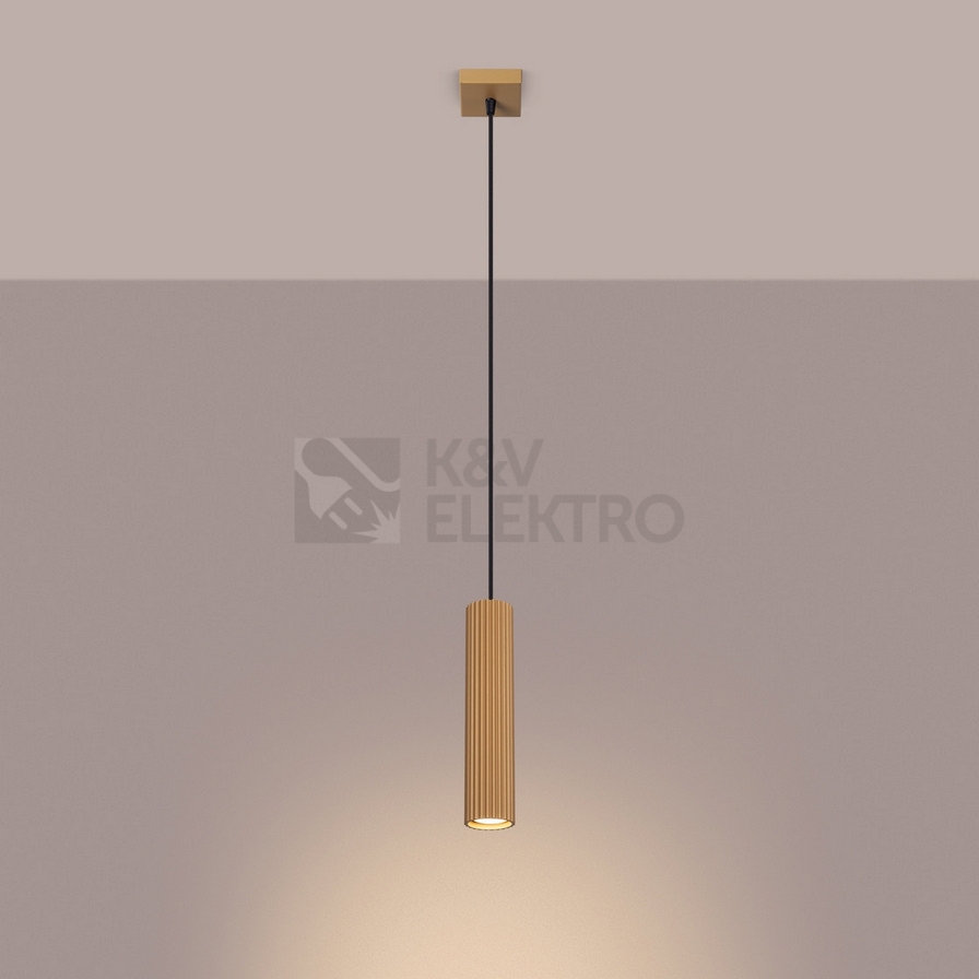 Obrázek produktu Závěsné svítidlo SOLLUX KARBON 1 zlaté GU10 1x10W bez žárovky SL.1554 5
