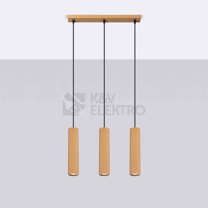 Obrázek produktu Závěsné svítidlo SOLLUX KARBON 3L zlaté GU10 3x10W bez žárovek SL.1556 6
