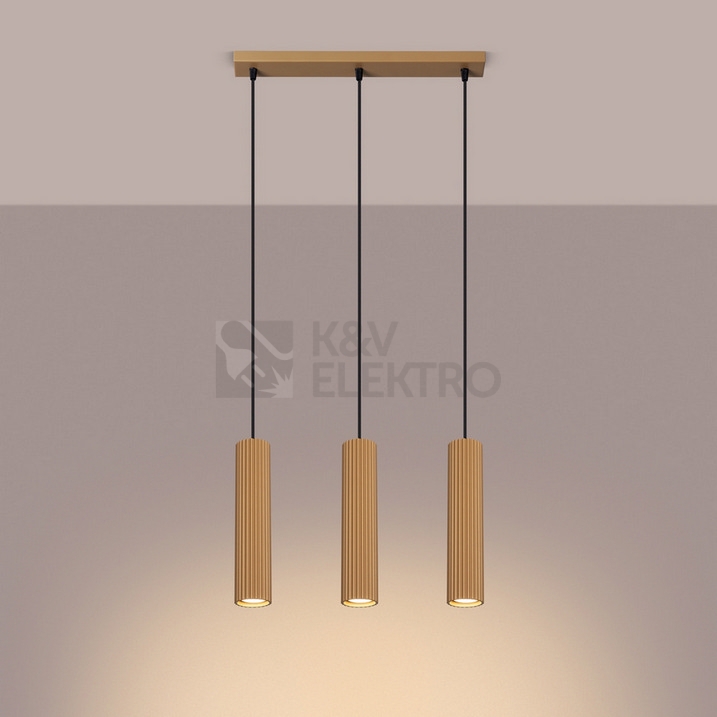 Obrázek produktu Závěsné svítidlo SOLLUX KARBON 3L zlaté GU10 3x10W bez žárovek SL.1556 7