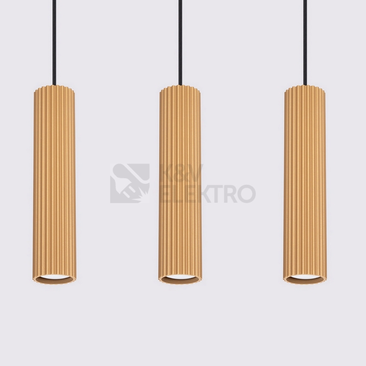 Obrázek produktu Závěsné svítidlo SOLLUX KARBON 3L zlaté GU10 3x10W bez žárovek SL.1556 8