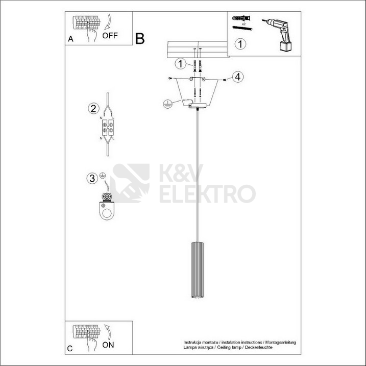 Obrázek produktu Závěsné svítidlo SOLLUX KARBON 1 černá GU10 1x10W bez žárovky SL.1573 2