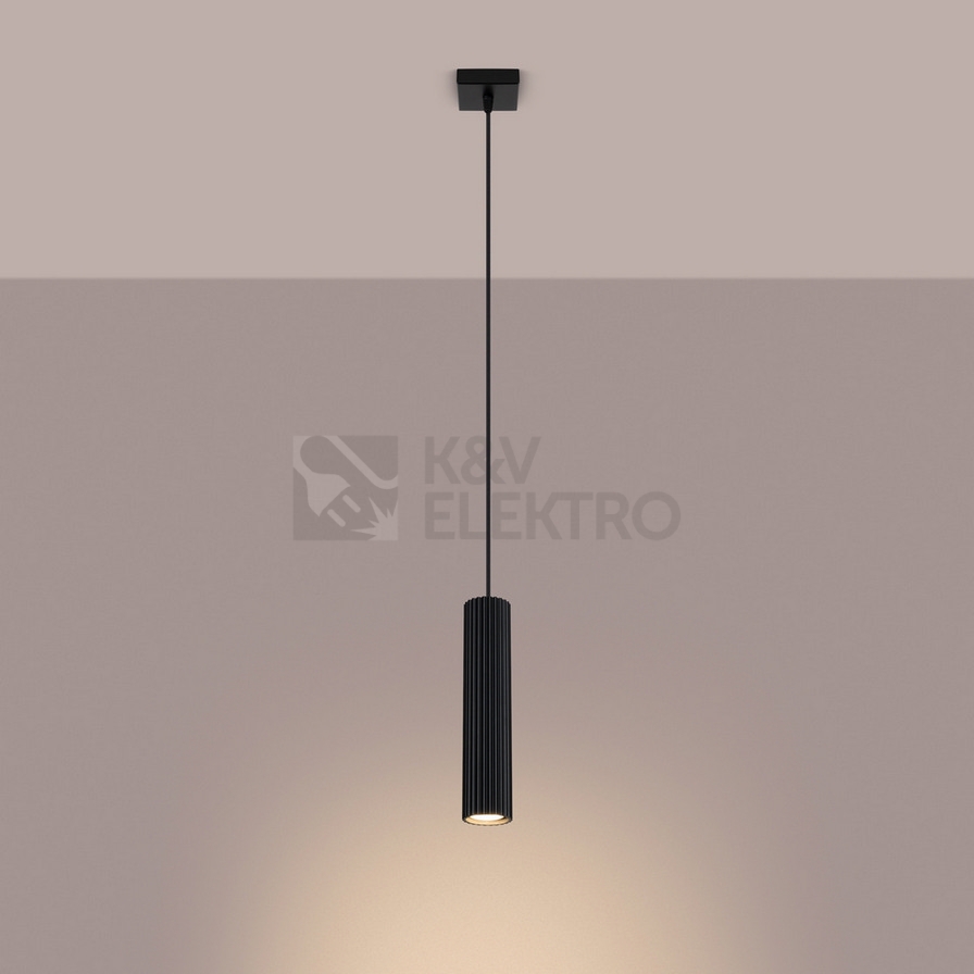 Obrázek produktu Závěsné svítidlo SOLLUX KARBON 1 černá GU10 1x10W bez žárovky SL.1573 7