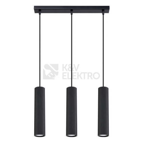 Závěsné svítidlo SOLLUX KARBON 3L černá GU10 3x10W bez žárovek SL.1575