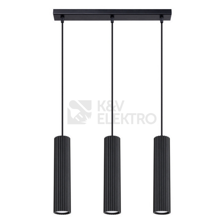 Obrázek produktu Závěsné svítidlo SOLLUX KARBON 3L černá GU10 3x10W bez žárovek SL.1575 0
