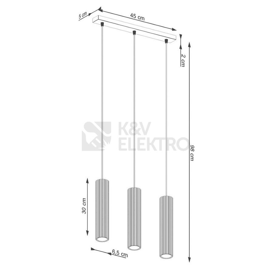 Obrázek produktu Závěsné svítidlo SOLLUX KARBON 3L černá GU10 3x10W bez žárovek SL.1575 1