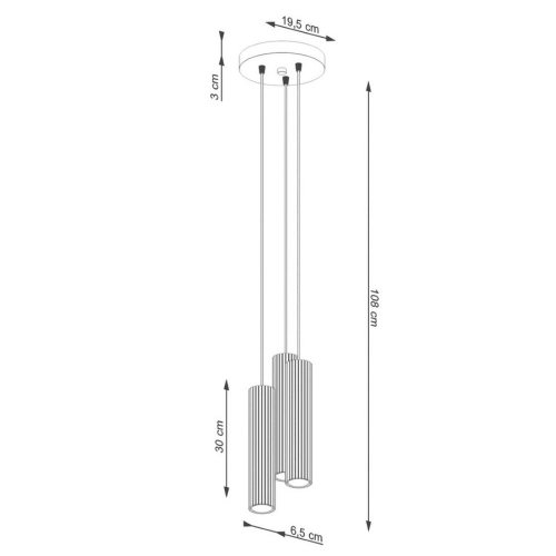 Závěsné svítidlo SOLLUX KARBON 3P černá GU10 3x10W bez žárovek SL.1576 (obrázek 8)