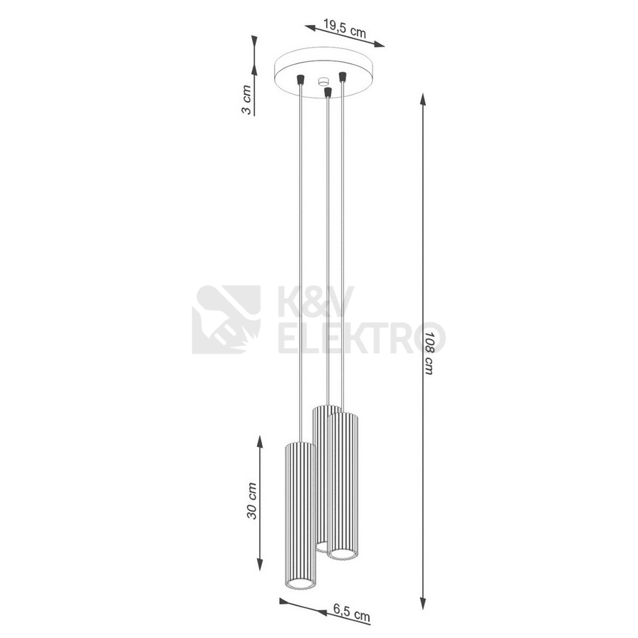 Obrázek produktu Závěsné svítidlo SOLLUX KARBON 3P černá GU10 3x10W bez žárovek SL.1576 12
