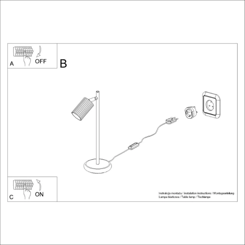 Stolní lampa SOLLUX KARBON černá GU10 1x10W bez žárovky SL.1586 (obrázek 11)