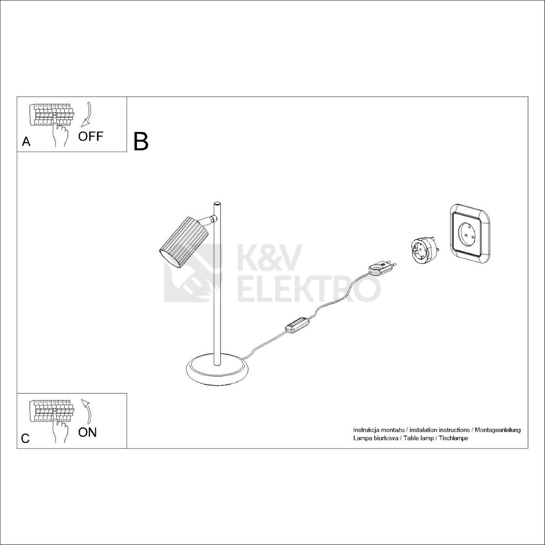 Obrázek produktu Stolní lampa SOLLUX KARBON černá GU10 1x10W bez žárovky SL.1586 1