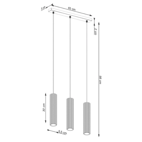 Závěsné svítidlo SOLLUX KARBON 3L krémová GU10 3x10W bez žárovek SL.1594 (obrázek 7)