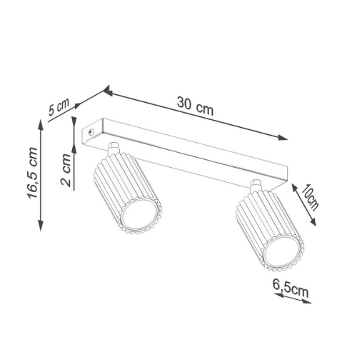 Stropní svítidlo SOLLUX KARBON 2 krémová GU10 2x10W bez žárovek SL.1599 (obrázek 4)