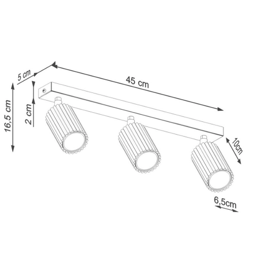 Stropní svítidlo SOLLUX KARBON 3L krémová GU10 3x10W bez žárovek SL.1600 (obrázek 11)