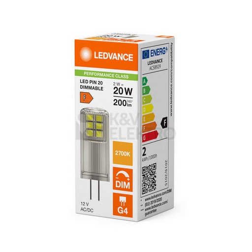 Obrázek produktu LED žárovka G4 LEDVANCE 2W (20W) teplá bílá (2700K) stmívatelná 1