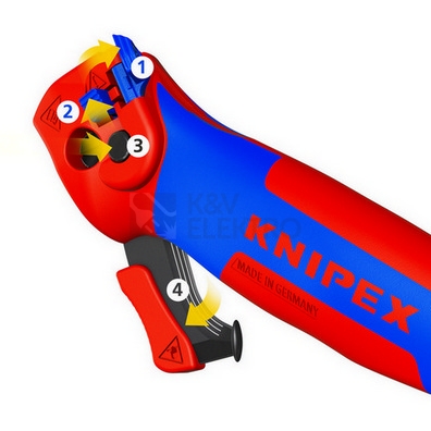 Obrázek produktu Odizolovací nůž ráčnový Knipex 16 50 145 SB 3