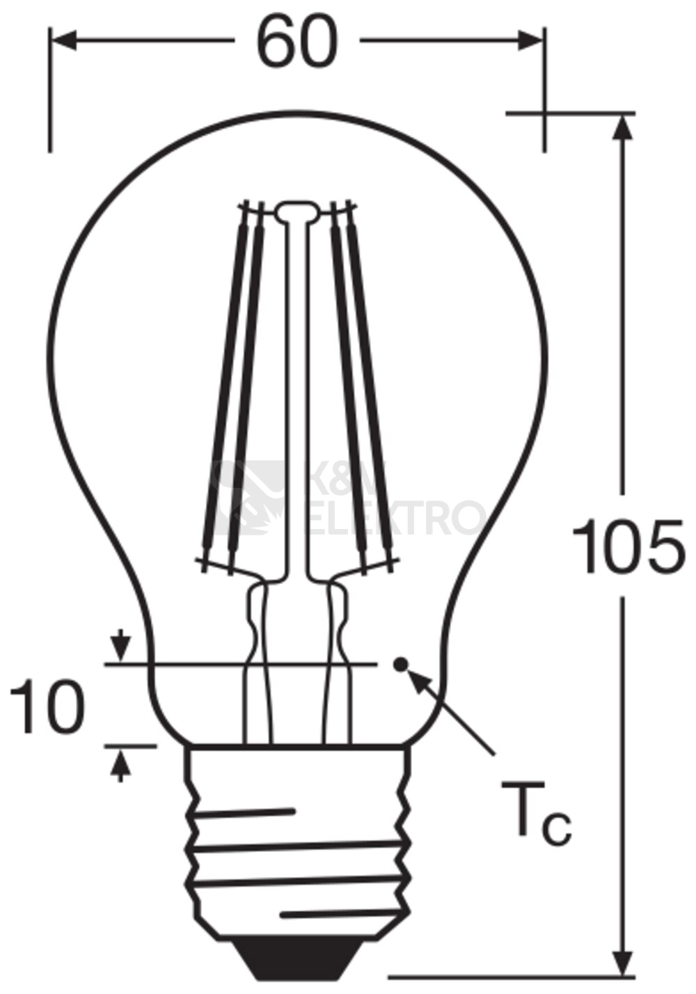 Obrázek produktu LED žárovka E27 OSRAM Filament 7,5W (75W) teplá bílá (2700K) stmívatelná 4