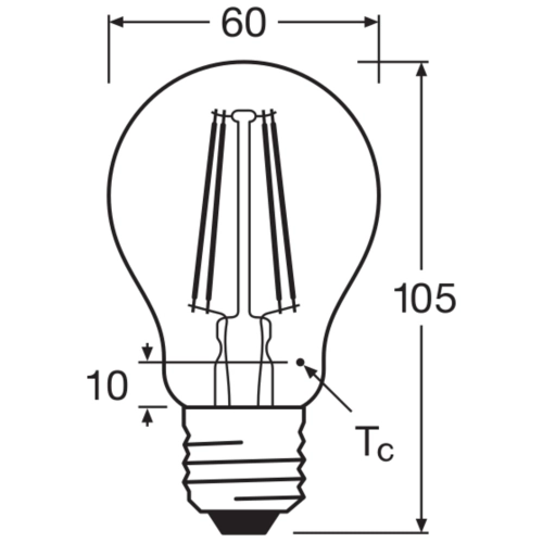 LED žárovka E27 OSRAM Filament CLA FIL 7,5W (75W) neutrální bílá (4000K) stmívatelná (obrázek 6)
