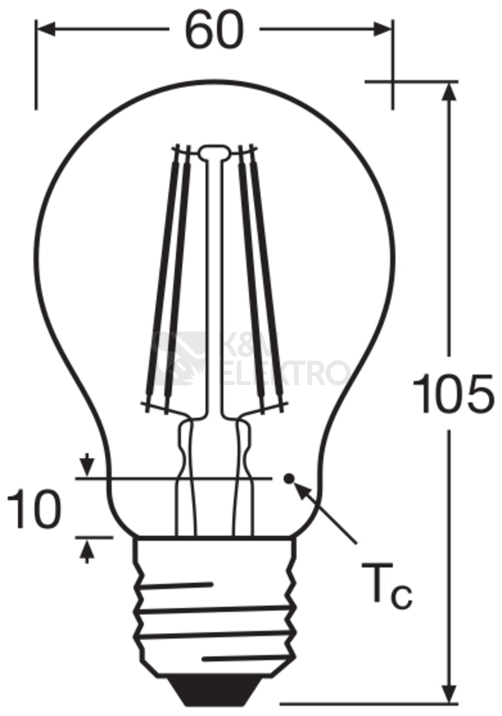 Obrázek produktu LED žárovka E27 OSRAM Filament CLA FIL 7,5W (75W) neutrální bílá (4000K) stmívatelná 4