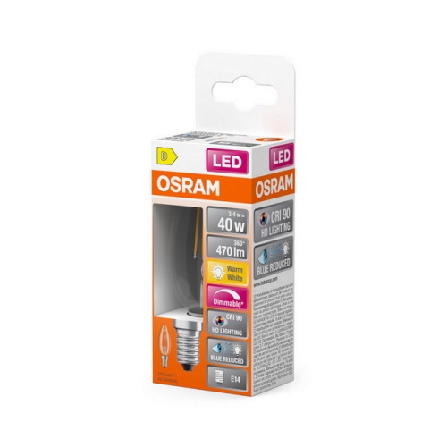 LED žárovka E14 OSRAM Filament 3,4W (40W) teplá bílá (2700K) stmívatelná svíčka