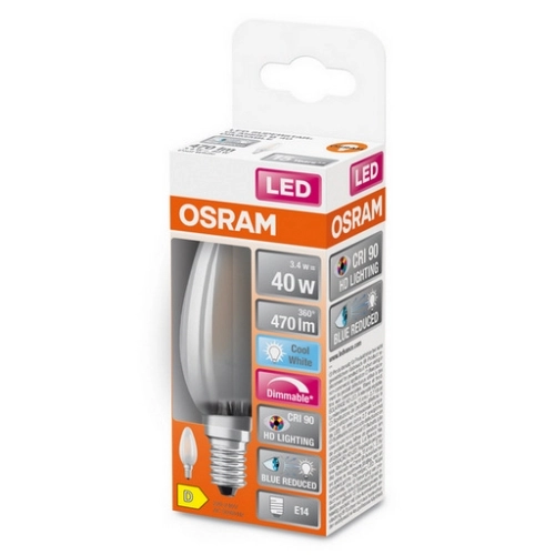 LED žárovka E14 OSRAM 3,4W (40W) neutrální bílá (4000K) stmívatelná svíčka (obrázek 5)