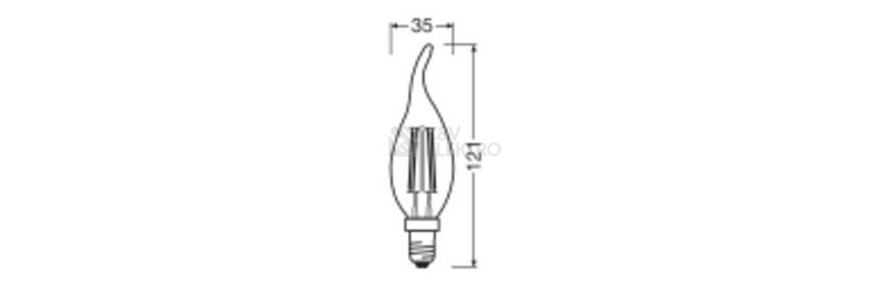 Obrázek produktu LED žárovka E14 OSRAM Filament 3,4 (40W) teplá bílá (2700K) stmívatelná 4