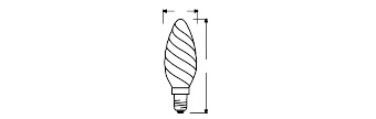 LED žárovka E14 OSRAM 3,4W (40W) neutrální bílá (4000K) stmívatelná vroubkovaná svíčka (obrázek 2)