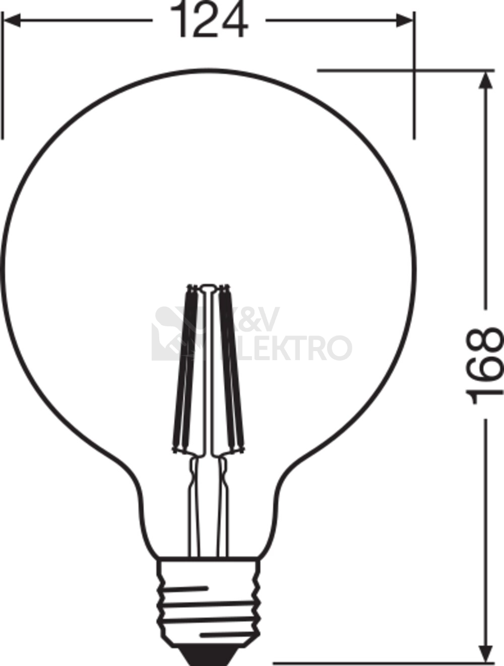 Obrázek produktu LED žárovka E27 OSRAM Filament G125 11W (100W) teplá bílá (2700K) stmívatelná 4