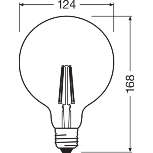 LED žárovka E27 OSRAM Filament G125 11W (100W) neutrální bílá (4000K) stmívatelná (obrázek 3)