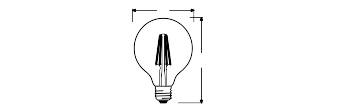 LED žárovka E27 OSRAM Filament G95 11W (100W) teplá bílá (2700K) stmívatelná (obrázek 4)