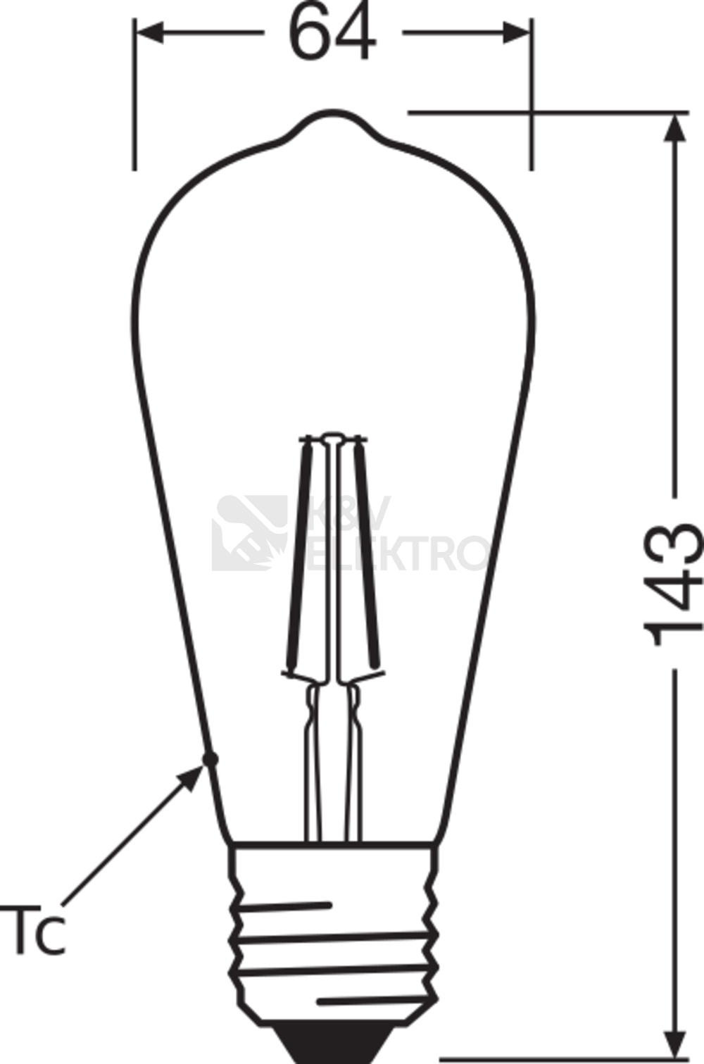 Obrázek produktu LED žárovka E27 OSRAM Filament 5,8W (60W) neutrální bílá (4000K) stmívatelná 4