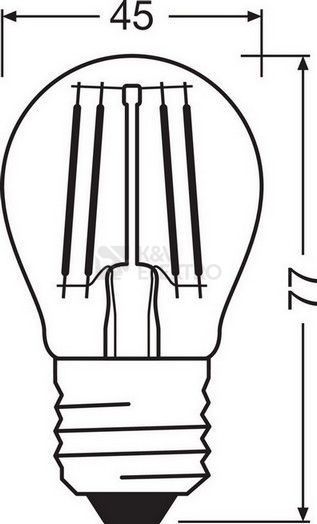 Obrázek produktu LED žárovka E27 OSRAM Filament 3,4W (40W) teplá bílá (2700K) stmívatelná 4