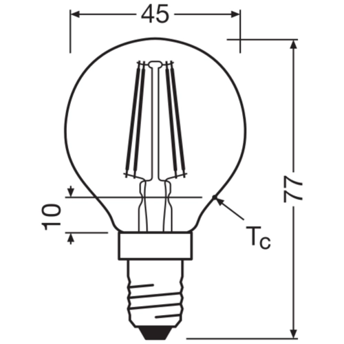 LED žárovka E14 OSRAM Filament 3,4W (40W) teplá bílá (2700K) stmívatelná (obrázek 5)