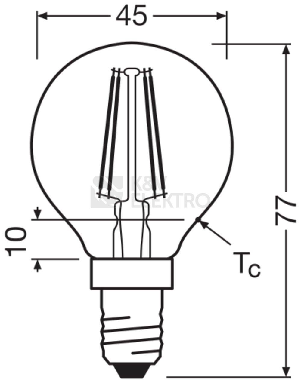 Obrázek produktu LED žárovka E14 OSRAM Filament 3,4W (40W) teplá bílá (2700K) stmívatelná 4