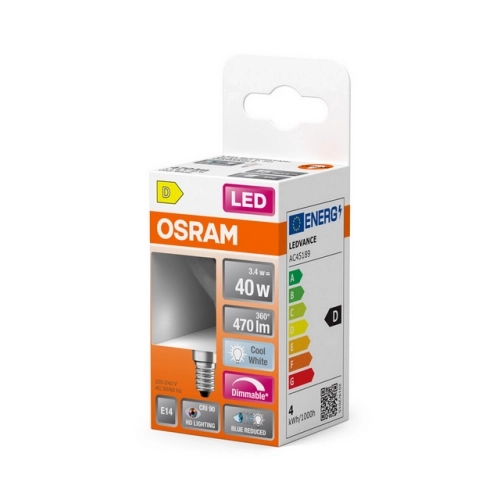 LED žárovka E14 OSRAM Filament 3,4W (40W) neutrální bílá (4000K) stmívatelná