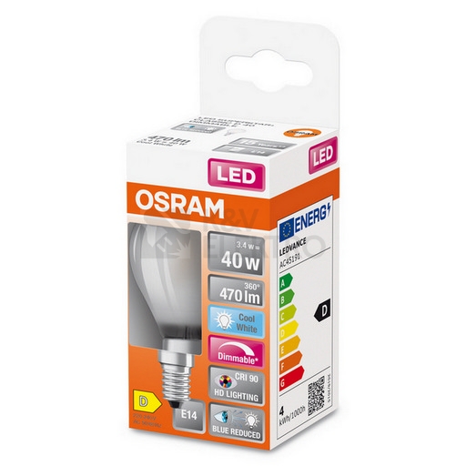 Obrázek produktu LED žárovka E14 OSRAM 3,4 (40W) neutrální bílá (4000K) stmívatelná 1
