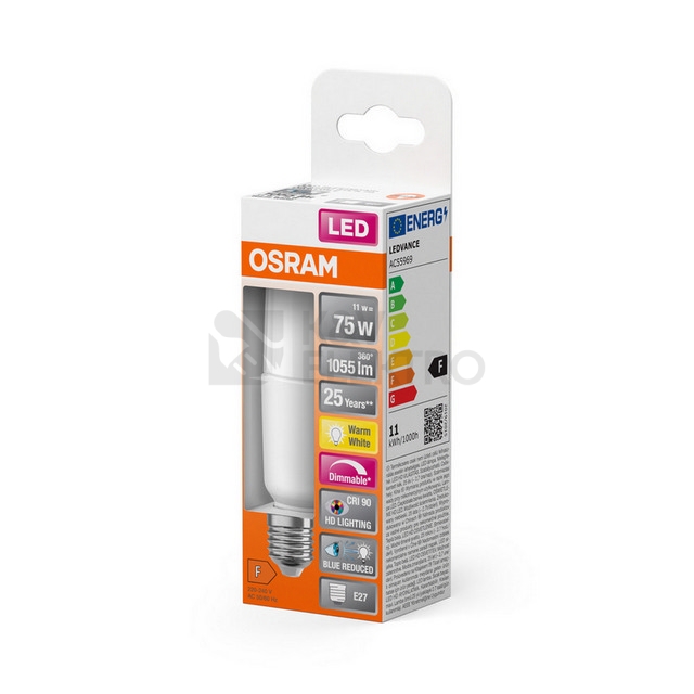 Obrázek produktu LED žárovka E27 OSRAM 11W (75W) teplá bílá (2700K) stmívatelná 1