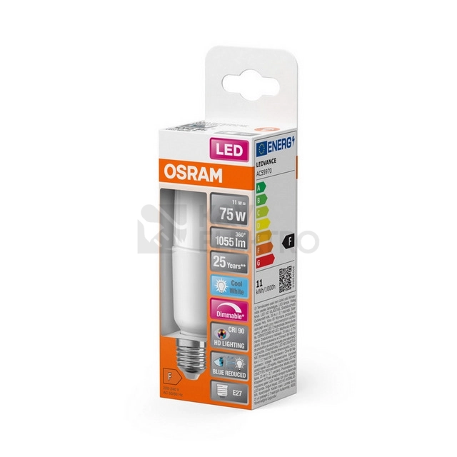 Obrázek produktu LED žárovka E27 OSRAM 11W (75W) neutrální bílá (4000K) stmívatelná 1
