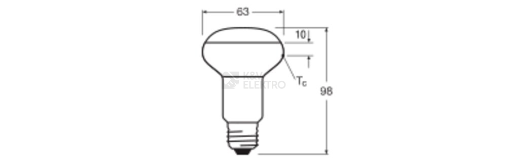 Obrázek produktu LED žárovka E27 OSRAM R63 4,9W (60W) teplá bílá (2700K) reflektor 36° 4